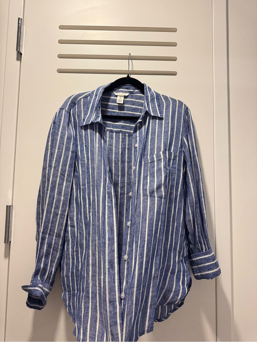 H&M Blue and White Striped Button-Down Shirt